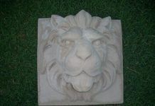Cabeza de león de piedra artifical, medidas varias Cabeza de león en hormigón