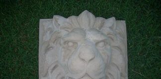 Cabeza de león de piedra artifical, medidas varias Cabeza de león en hormigón