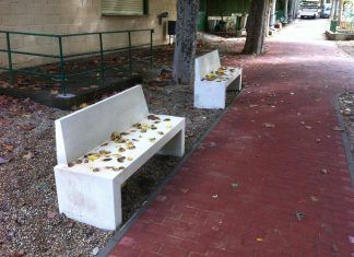 Banco de hormigón con respaldo Precal