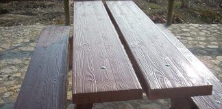 Mesa picnic imitación madera Mesa picnic imitacion a madera