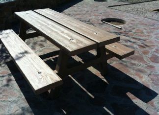 Mesa Picnic hormigón imitación madera